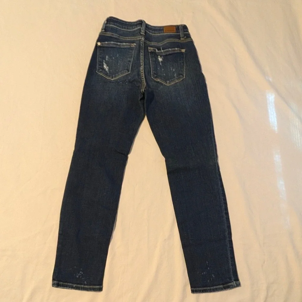 Judy Blue Distressed Boyfriend Jeans Dark Wash Paint Splatter Women's Size 3/26